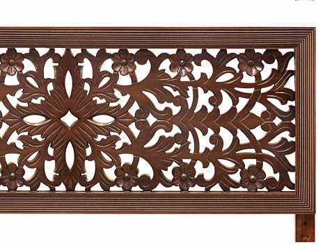 COTTON CRAFT Solid Wood Sturdy Queen Headboard - Rustic Antique Brown