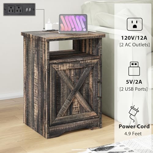 AMERLIFE 4 Piece Farmhouse Table Set with 66" TV Stand, Dark Oak