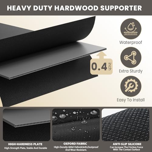 54x75'' Full Size Folding Bunkie Board, Black Under Mattress Support Board