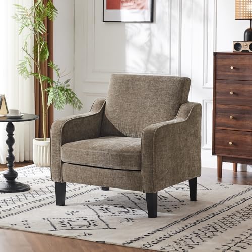 VINGLI Light Brown Accent Chair, Upholstered Armchair for Living Room