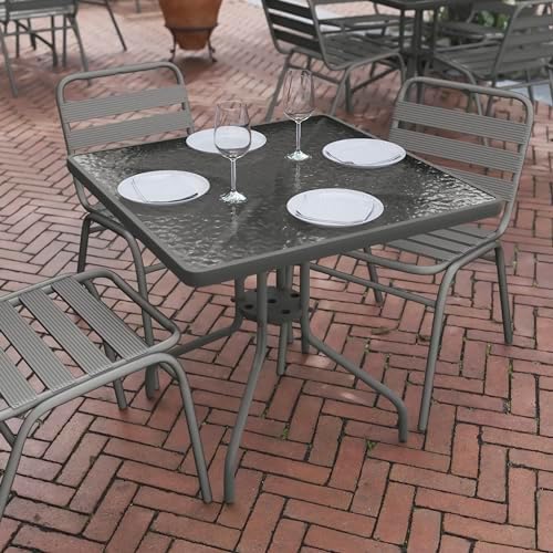 Flash Furniture 31.5 in Square Table, Silver