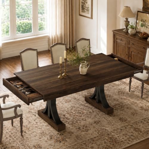 Garvee Farmhouse Dining Table for 6-8, 71-Inch Dining Table