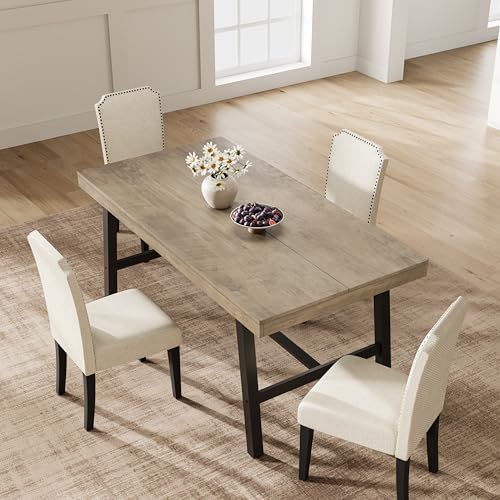 Garvee 55" Small Space Dining Table, Compact Kitchen Table, Grey