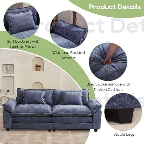 Oprisen 86" Modular Sectional Sofa, Comfy Loveseat Deep Cloud Couch