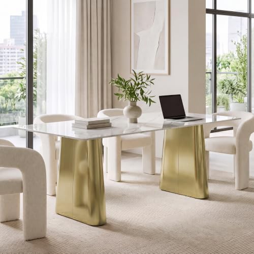 Tribesigns 63" Sintered Stone Executive Desk, Modern Office Writing Desk