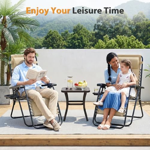 NEWBULIG Zero Gravity Chairs Set of 4, Folding Lounge Recliner Chair