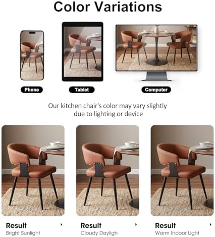 Dining Chairs Set of 6, Modern Faux Leather Kitchen Chairs