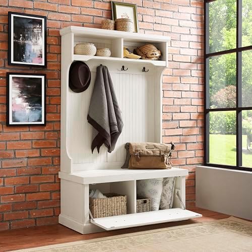 Crosley Furniture Seaside Hall Tree, Shoe Rack Bench