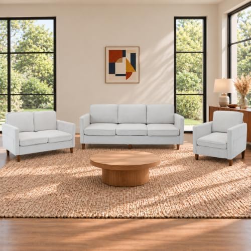 3-Piece Sofa Set for Living Room, Chenille Couch with Loveseat and Chair