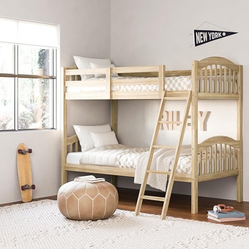 Storkcraft Long Horn Twin-Over-Twin Bunk Bed, Natural