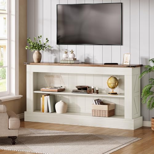 Tribesigns 63" Console Table, 3-Tier Entryway Table with Storage Shelves