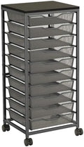 10-Drawer Rolling Storage Cart, Craft Organizers and Storage, Black