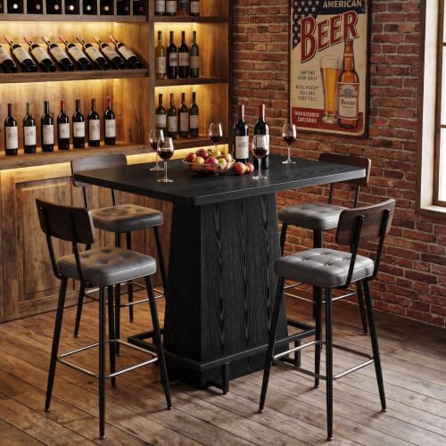 Tribesigns 47" Rustic Industrial Bar Table, Set of 4