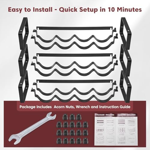3 Tier Stackable Wine Rack Countertop, 12 Wine Bottle Holder for Cabinet