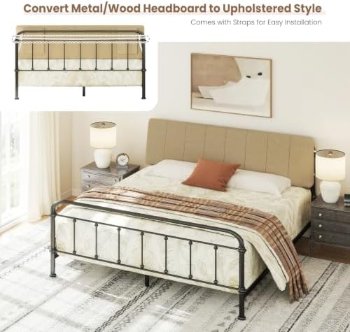 King Size Headboard Only-No Assembly Required, Light Brown