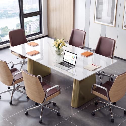Tribesigns 63" Sintered Stone Executive Desk, Modern Office Writing Desk