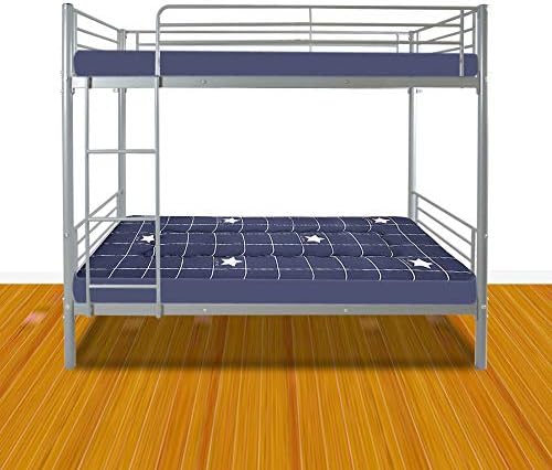 Karl home Metal Bunk Bed Twin Over Twin with Built-in Ladder, Black