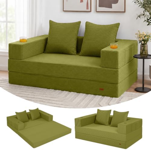 COMAX Boneless Futon Sofa Bed, 59" Small Low-Profile Floor Couch