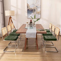 Zesthouse Natural Rattan Dining Chairs Set of 6, Mid Century Modern Dining Room Chairs with Chrome Leg, Faux Leather Kitchen Chair with Solid Wood Back & Cane Mesh, Breuer Cesca Design Inspired, Green