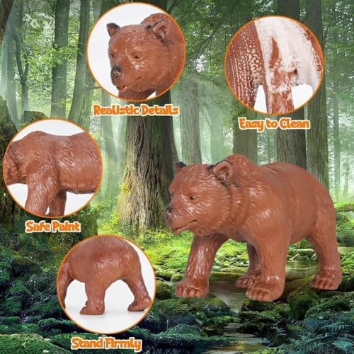 24Pcs Safari & Zoo Animals Figures, Realistic Plastic Animal Toys Set for Kids 1 2 3, Educational Jungle Animals Figures Playset, Party Supplies Birthday Gifts for Toddlers Boys Girls