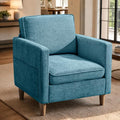 Chenille Accent Chair Mid Century Modern Reading Armchair for Living Room