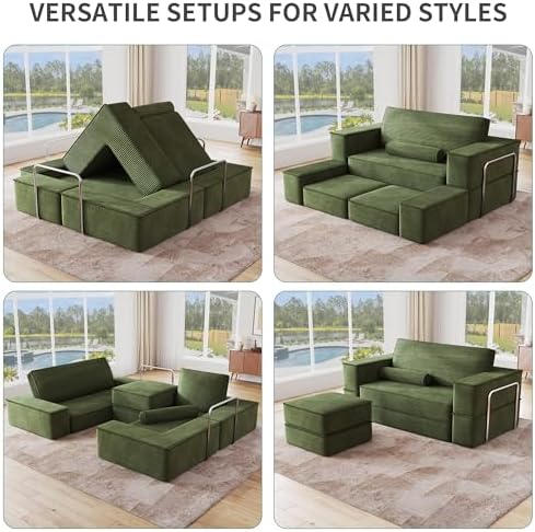 Oversize Convertible Boneless Couch Bed, 103 Inch Corduroy futon Sofa Bed