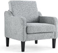 VINGLI Grey Accent Chair, Chenille Upholstered Armchair for Living Room