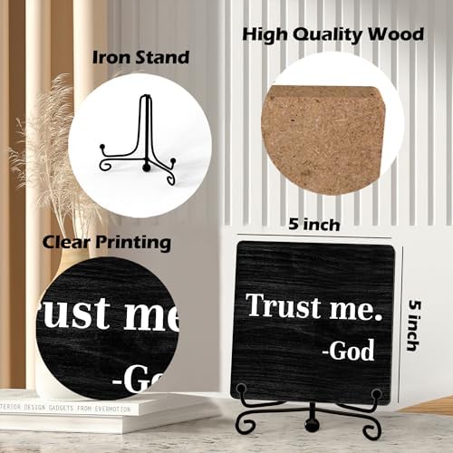 Home Decor, Farmhouse Shelf Decor For Living Room, Boho Aesthetic Table Decorations, Christian Gifts For Women Men, Entryway Tv Stand Fireplace Mantle Coffee Table Decoration (trust-03)