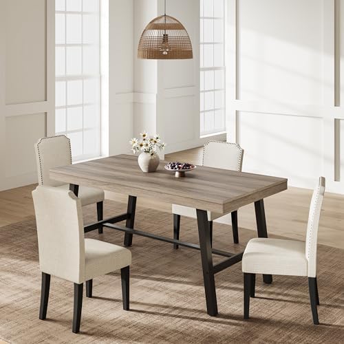 Garvee 55" Modern Dining Table, Small Kitchen Table, Grey Walnut