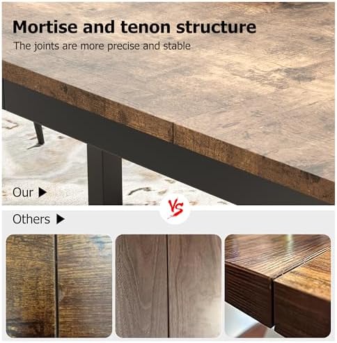 GarveeHome 71in Industrial Dining Table for 6 People