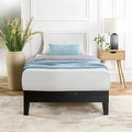 Mellow Naturalista Grand 12 Inch Solid Wood Platform Bed with Wooden Slats, Easy Assembly, Twin, Black