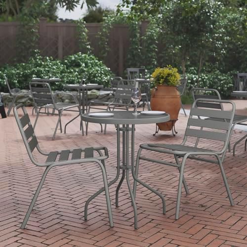 Flash Furniture 23.75 in Round Table, Silver