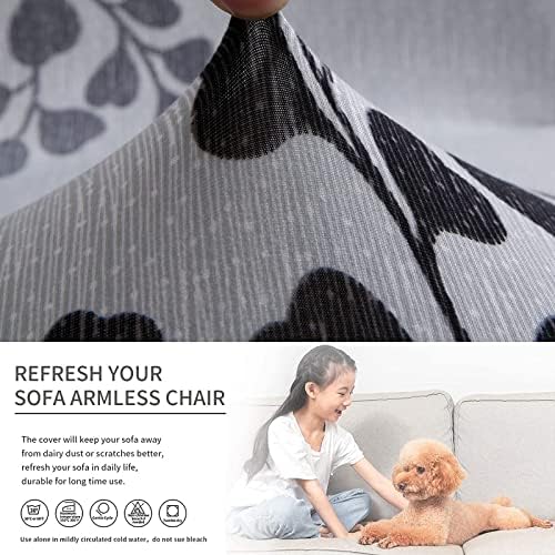 Eco-Ancheng Armless Chair Slipcover Removable Armless Accent Chairs Covers Washable Armless Slipper Chair Slipcover Printed Armless Chair Furniture Protector Covers for Living Dining Room Hotel