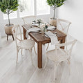 Merrick Lane Jessamine 46" x 30" Rectangular Rustic Solid Pine Farm Dining Table, Antique Farmhouse Wooden Dining Table for Kitchens and Parties, Antique Rustic