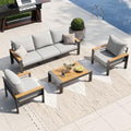 Aoxun Patio Furniture Set, Aluminum Outdoor Furniture with Oversized Seats