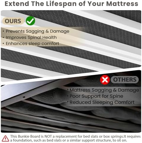 54x75'' Full Size Folding Bunkie Board, Black Under Mattress Support Board