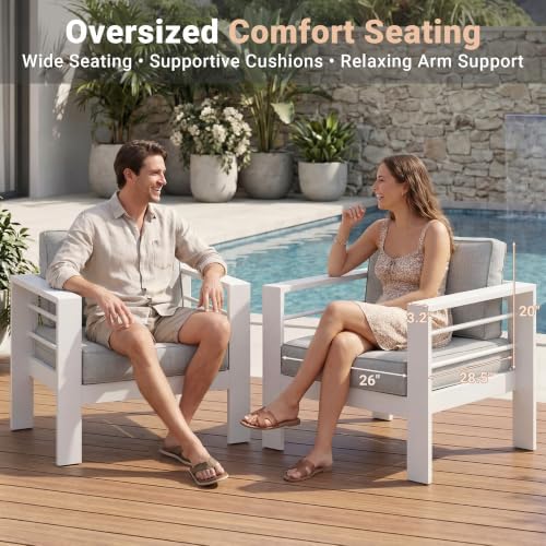 Solaste Outdoor Loveseat, Aluminum Patio Furniture Sofa for All-Weather