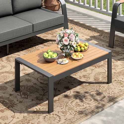 Garvee Outdoor Coffee Table, All-Weather Aluminum Patio Table
