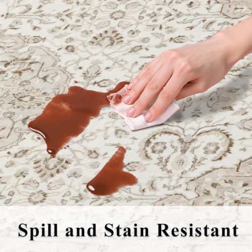 HY HAOYUNLAI Washable Neutral 3x5 Area Rug Living Room Non-Slip Carpet