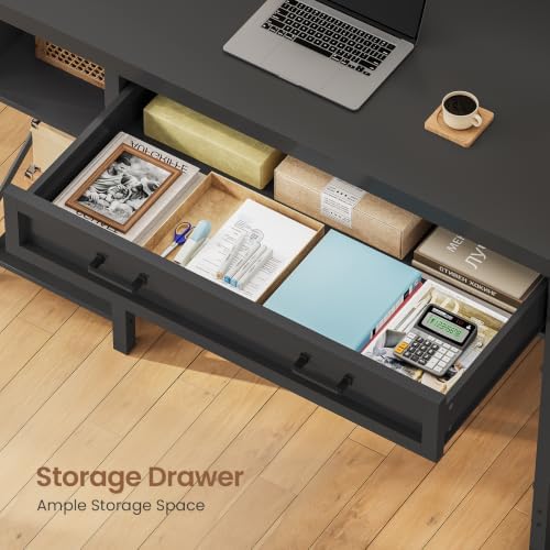SEDETA 40" Farmhouse Small Desk with Drawers for Small Space, Bedroom