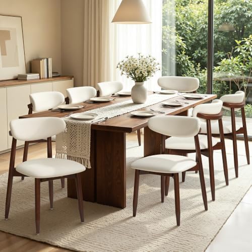 CHUN YI Dining Chairs Set of 8, Upholstered Wooden Dining Room Chairs
