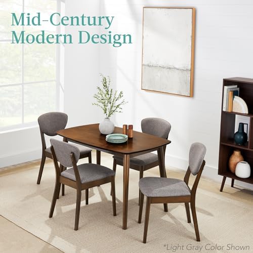 Best Choice Products 5-Piece Dining Set, Compact Mid-Century Modern Table & Chair Set for Home, Apartment w/ 4 Chairs, Padded Seats & Backrests, Wooden Frame - Walnut/Moss Green