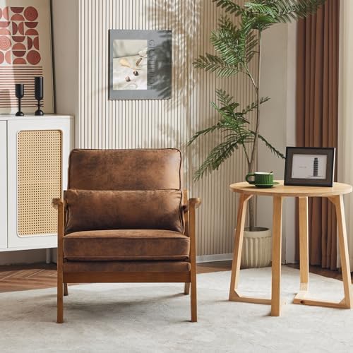 Karl home Mid-Century Lounge Accent Chair, Brown