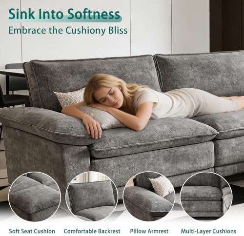 108" Modular Sectional Couch, L Shaped Cloud Sofa for Living Room
