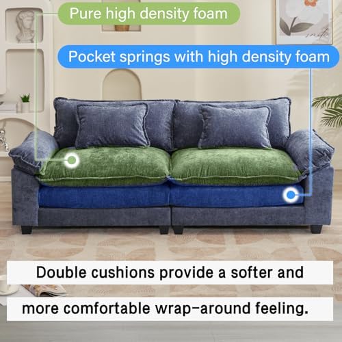 Oprisen 86" Modular Sectional Sofa, Comfy Loveseat Deep Cloud Couch