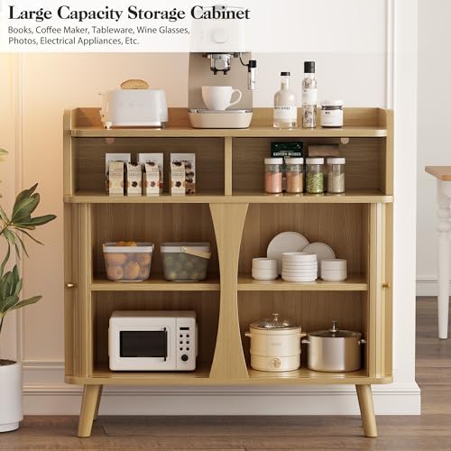 Decofy Fluted Sideboard Buffet Cabinet with Storage, 39.9" Console Cabinet