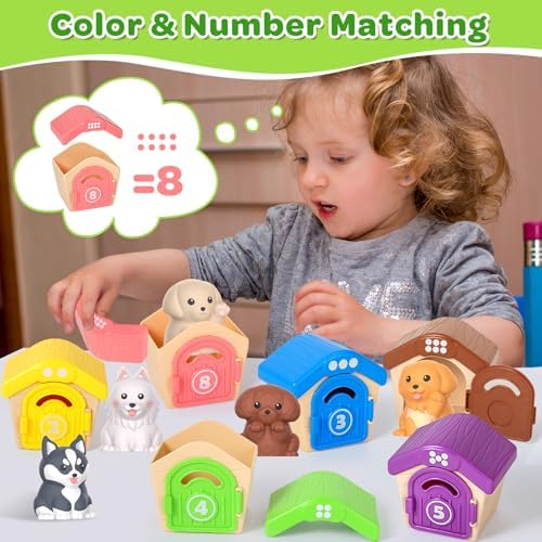Letapapa Toddler Toys for 1-3 Year Old, Montessori Toys Themed Dog for Baby