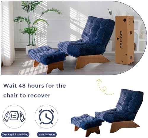 MAXYOYO Accent Chair with Ottoman, Lounge Chair with Adjustable Backrest