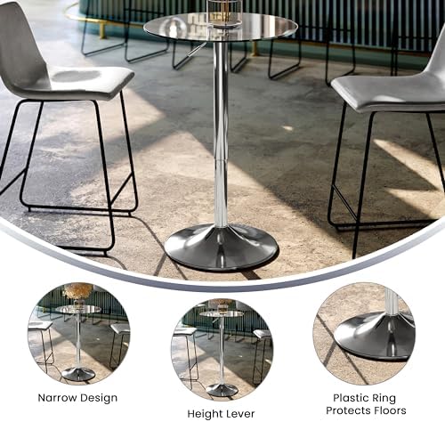 Flash Furniture 23.5 in Glass Adjustable Round Table