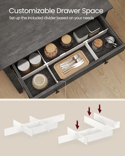 VASAGLE Buffet Cabinet, Coffee Bar with a Drawer, Adjustable Shelf